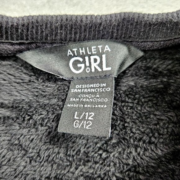Athleta Top Girls Large Black Feelin Great 2.0 Plush Velour Sweatshirt - Picture 3 of 9